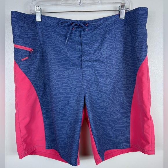 Vineyard Vines Board Shorts Mens Size 36 Pink Blue Style 1M0621 Beach‎ Summer - Picture 1 of 7